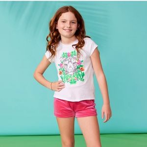 NWT Kidpik Tiger Floral Sequin Tee Size 7/8